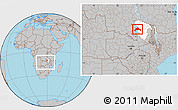 Gray Location Map of Luwingu, highlighted parent region, within the entire country