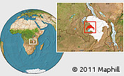 Satellite Location Map of Luwingu, highlighted parent region