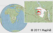Savanna Style Location Map of Luwingu, highlighted parent region, hill shading