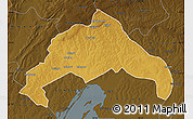 Physical Map of Luwingu, darken