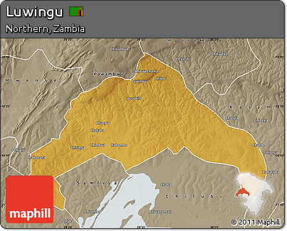 Physical Map of Luwingu, semi-desaturated