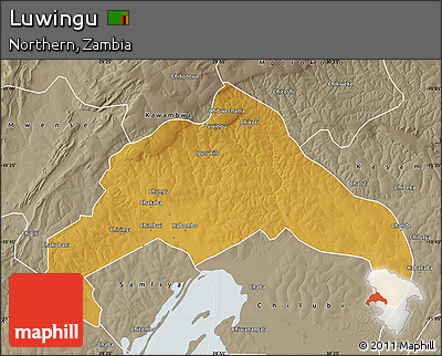 Physical Map of Luwingu, semi-desaturated