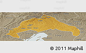 Physical Panoramic Map of Luwingu, semi-desaturated