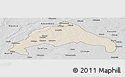 Shaded Relief Panoramic Map of Luwingu, desaturated
