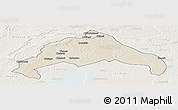 Shaded Relief Panoramic Map of Luwingu, lighten