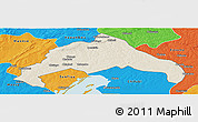 Shaded Relief Panoramic Map of Luwingu, political outside
