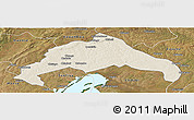Shaded Relief Panoramic Map of Luwingu, satellite outside