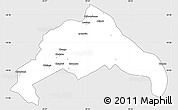 Silver Style Simple Map of Luwingu, single color outside