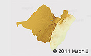 Physical 3D Map of Mpika, cropped outside