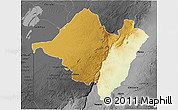 Physical 3D Map of Mpika, darken, desaturated