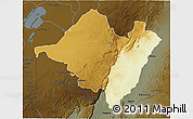 Physical 3D Map of Mpika, darken