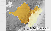 Physical 3D Map of Mpika, desaturated