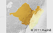 Physical 3D Map of Mpika, lighten, desaturated