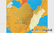 Physical 3D Map of Mpika, political outside