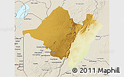 Physical 3D Map of Mpika, shaded relief outside