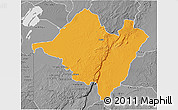 Political 3D Map of Mpika, desaturated