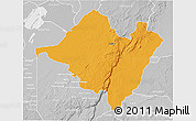 Political 3D Map of Mpika, lighten, desaturated