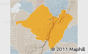Political 3D Map of Mpika, lighten, semi-desaturated