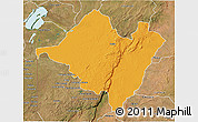 Political 3D Map of Mpika, satellite outside