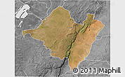 Satellite 3D Map of Mpika, desaturated