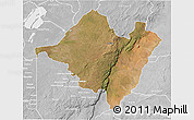 Satellite 3D Map of Mpika, lighten, desaturated