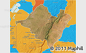 Satellite 3D Map of Mpika, political outside
