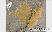 Satellite 3D Map of Mpika, semi-desaturated