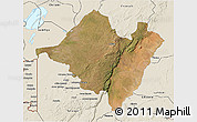 Satellite 3D Map of Mpika, shaded relief outside