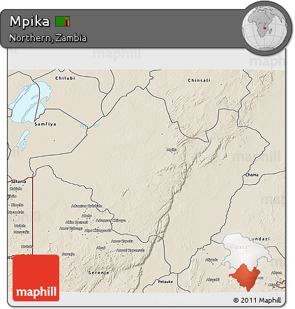 Shaded Relief 3D Map of Mpika