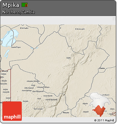 Shaded Relief 3D Map of Mpika