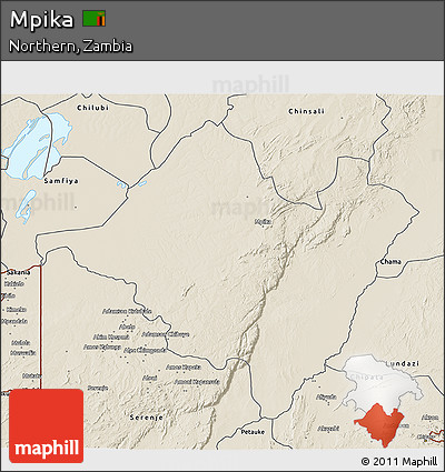 Shaded Relief 3D Map of Mpika