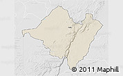 Shaded Relief 3D Map of Mpika, lighten, desaturated