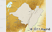 Shaded Relief 3D Map of Mpika, physical outside
