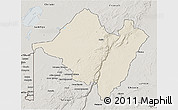 Shaded Relief 3D Map of Mpika, semi-desaturated