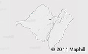 Silver Style 3D Map of Mpika, single color outside