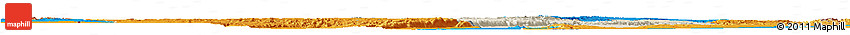 Shaded Relief Horizon Map of Mpika, political outside