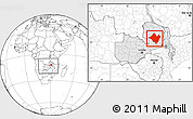 Blank Location Map of Mpika, highlighted country, within the entire country