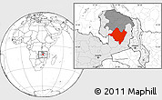 Blank Location Map of Mpika, highlighted country, highlighted parent region