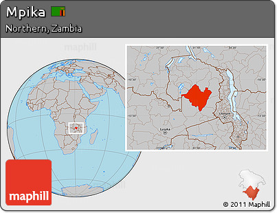 Gray Location Map of Mpika