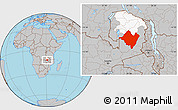 Gray Location Map of Mpika, highlighted parent region
