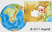 Physical Location Map of Mpika, highlighted country, within the entire country