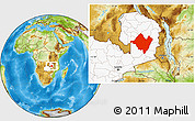 Physical Location Map of Mpika, highlighted country