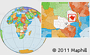 Political Location Map of Mpika, highlighted country, within the entire country