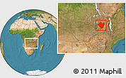 Satellite Location Map of Mpika, within the entire country