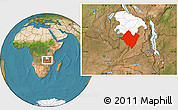 Satellite Location Map of Mpika, highlighted parent region
