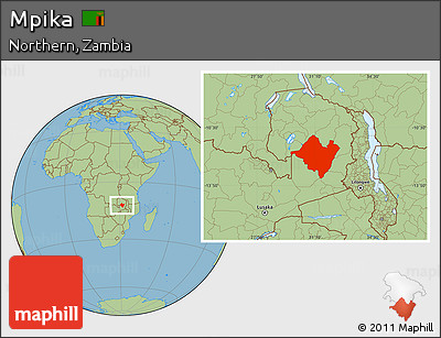 Savanna Style Location Map of Mpika