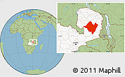 Savanna Style Location Map of Mpika, highlighted country