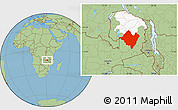 Savanna Style Location Map of Mpika, highlighted parent region