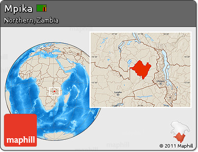Shaded Relief Location Map of Mpika