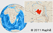 Shaded Relief Location Map of Mpika